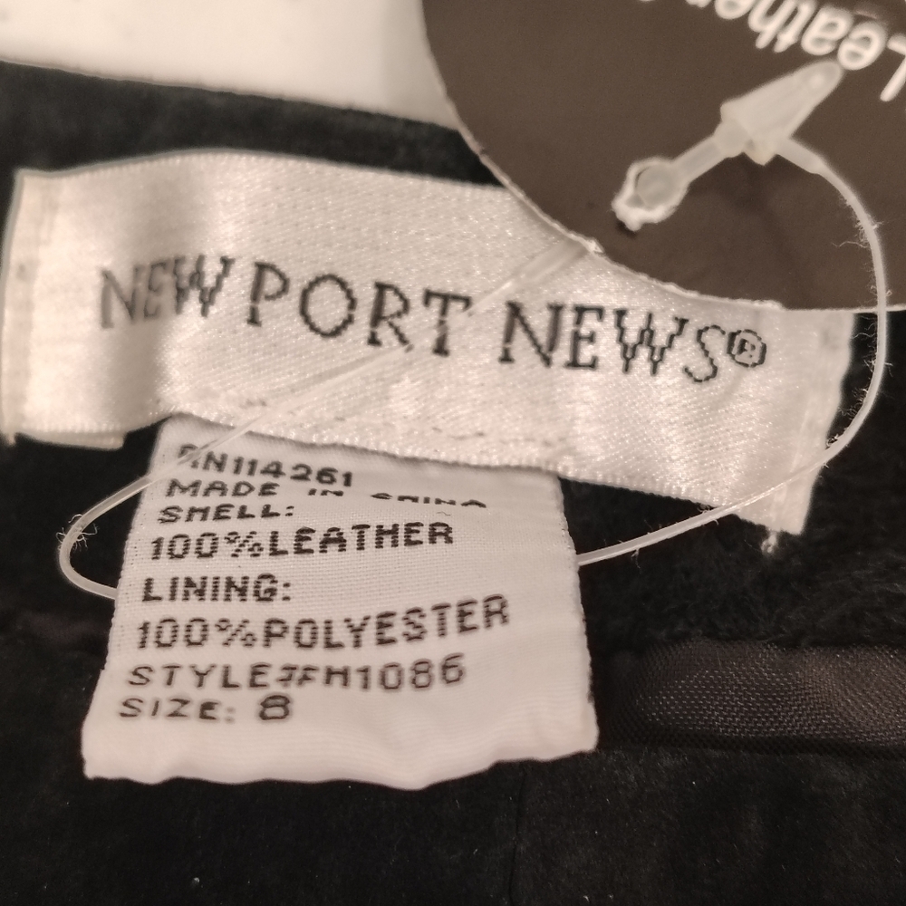 Vintage Newport News Pants Women's Sz 8 Suede Leather Straight Leg Lined Zipper - Picture 8 of 11